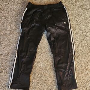 Adidas Kids Black Joggers with White Stripes